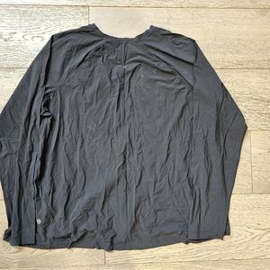 Athleta Ultimate Train Top Sz 1X Black LS Tee Yoga Workout